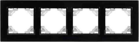 Рамка для выключателей и розеток EKF Basic Минск / ERM-G-404-70 (черный)