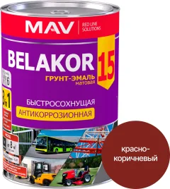 Грунт-эмаль MAV Belakor-15 (1л, матовый красно-коричневый) — фото 1