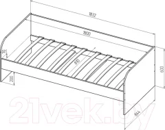 Кровать-тахта детская Seven Dreams Belden sd-100 (дуб млечный) — фото 6