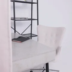 Кресло офисное AksHome Bella Chrome (Kiton 701 Antarctica/велюр/белый антарктида) — фото 8