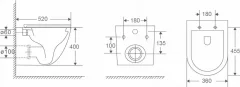 Унитаз подвесной с инсталляцией Abber Bequem AC1132TC-AC0105-AC0120MW (с кнопкой смыва) — фото 8