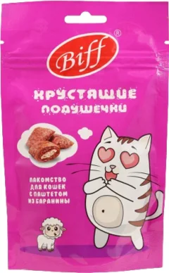 Лакомство для кошек TiTBiT Biff Хрустящие подушечки с паштетом из баранины / 26694 (60г) — фото 1