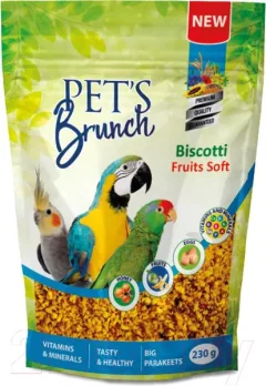 Корм для птиц Pet's Brunch Biscotti Fruits Soft Функциональный десерт (230г) — фото 5