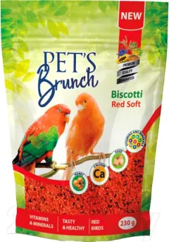 Корм для птиц Pet's Brunch Biscotti Red Soft Функциональный десерт (230г) — фото 3