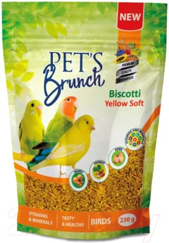 Корм для птиц Pet's Brunch Biscotti Yellow Soft Функциональный десерт (230г) — фото 1