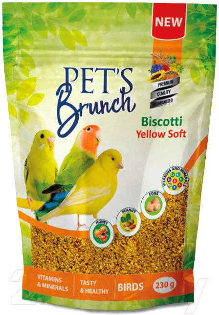 Корм для птиц Pet's Brunch Biscotti Yellow Soft Функциональный десерт (230г)