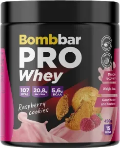 Протеин Bombbar Концентрат (450г, малиновое печенье)