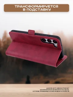 Чехол-книжка Case Book для Realme C65 с магнитной застежкой (темно-красный) — фото 5