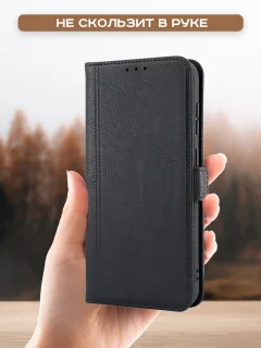 Чехол-книжка Case Book для Redmi 12 4G с магнитной застежкой (черный) — фото 5