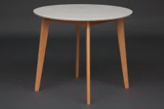 Обеденный стол Tetchair Bosco D90 (белый/натуральный бук) — фото 4