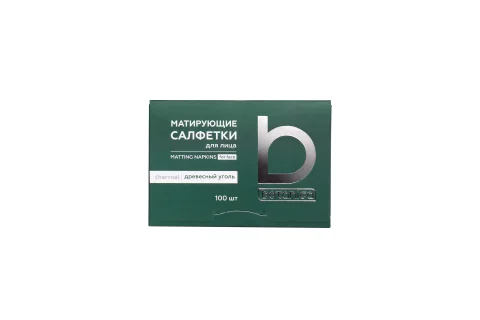 Матирующие салфетки для лица Botanica Древесный уголь (100шт)