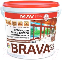 Краска MAV Brava ВД-АК-1035Д (5л, белый полуматовый) — фото 1