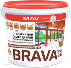 Краска MAV Brava ВД-АК-1035Д (5л, белый полуматовый) — фото 3