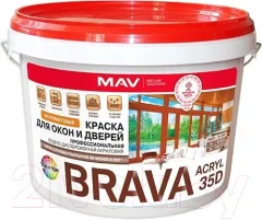 Краска MAV Brava ВД-АК-1035Д (3л, белый полуматовый) — фото 3
