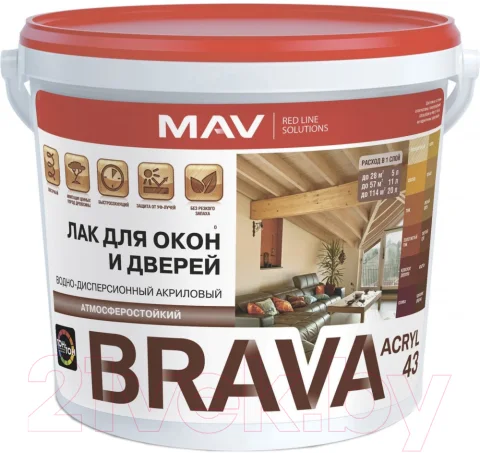 Лак MAV Brava ВД-АК-1043 (20л, полуматовый)