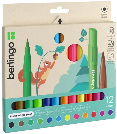 Фломастеры Berlingo Brush / BP_00012 (12цв)