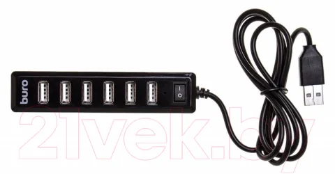 USB-хаб Buro BU-HUB7-1.0-U2.0 (черный)