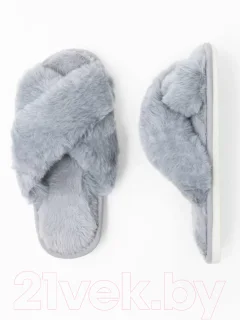 Тапочки домашние Amaro Home Bunny Открытый нос / HOME-4025Bu-Gr-40 (р.40-41, серый) — фото 3