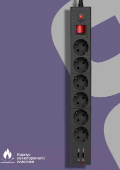 Сетевой фильтр Buro BU-SP5 USB 2A-B — фото 9