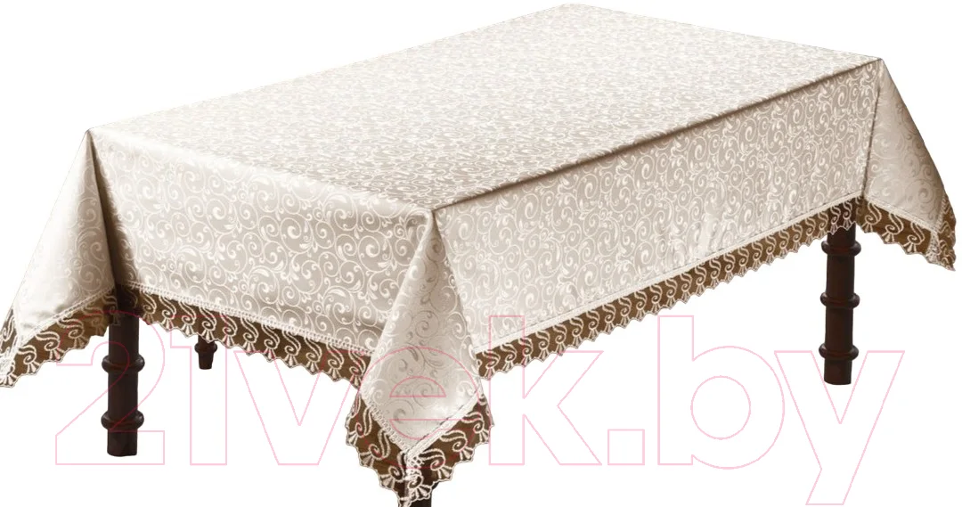 Скатерть DO&CO c гипюром 160x220 / 8082 (кремовый)