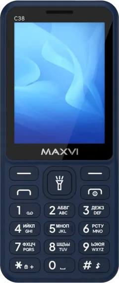 Мобильный телефон Maxvi C38 (синий) — фото 2