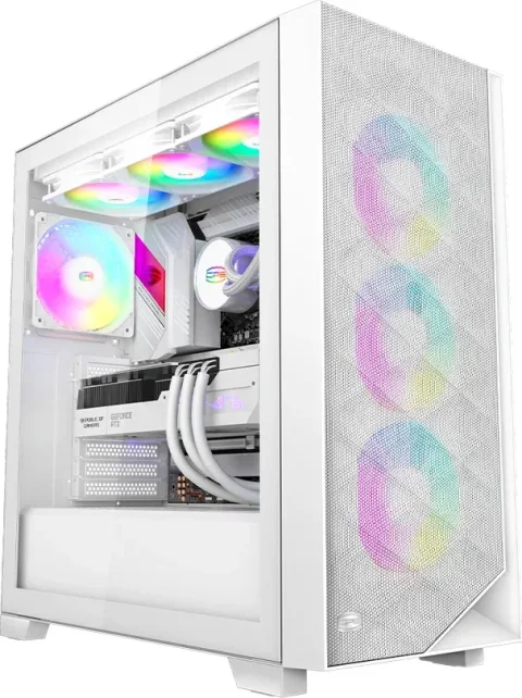 Корпус для компьютера PCCooler C3D510 WH ARGB C3D510-WHP3-GL (белый, без БП)