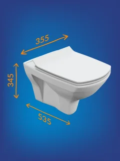 Унитаз подвесной с инсталляцией Cersanit Carina New Clean On с инстал. Link Pro (с кнопкой Twins 63523 хром глянцевый) — фото 9