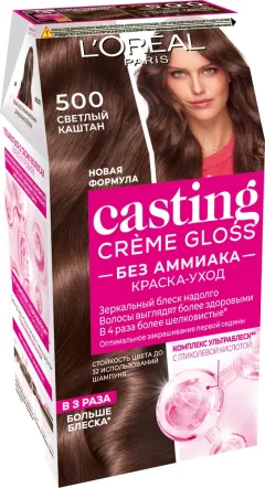 Крем-краска для волос L'Oreal Paris Casting Creme Gloss 500 (светлый каштан) — фото 1