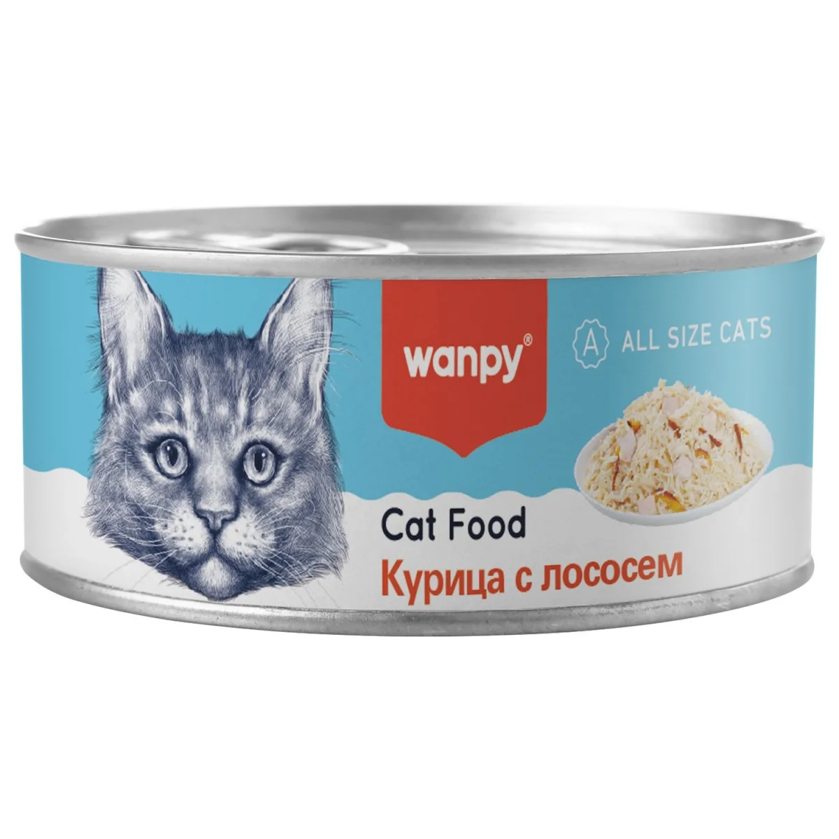 Влажный корм для кошек Wanpy Cat Курица с лососем (95г)