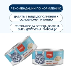 Влажный корм для кошек Wanpy Cat Курица с лососем (95г) — фото 5