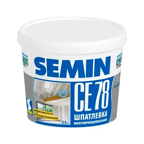 Шпатлевка готовая Semin CE 78 универсальная полимерная (20кг, белая крышка)