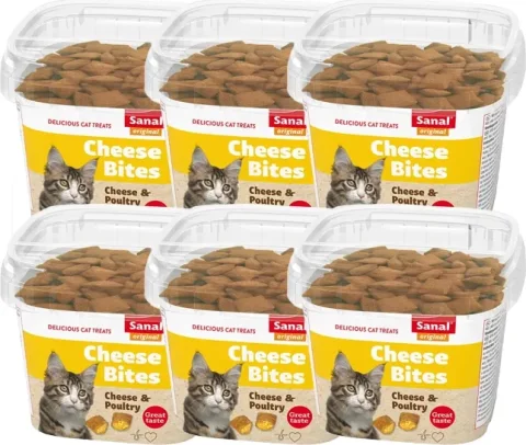 Лакомство для кошек Sanal Cheese Bites (6x75г)