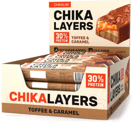Протеиновый батончик Chikalab Соленая карамель и арахис (20х60г)