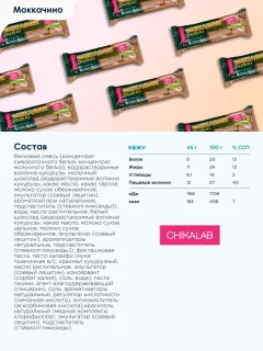 Набор протеиновых батончиков Chikalab Моккачино и тесто катаифи (30x45г) — фото 3