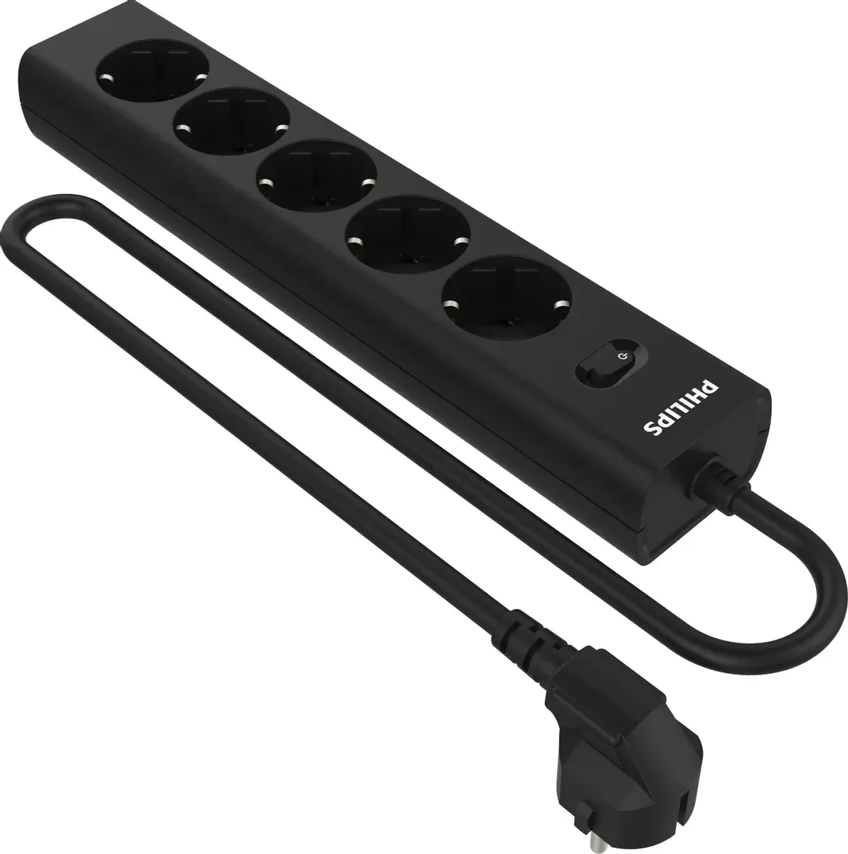 Сетевой фильтр Philips CHP2155BB/51 (3м, 5 розеток, черный)