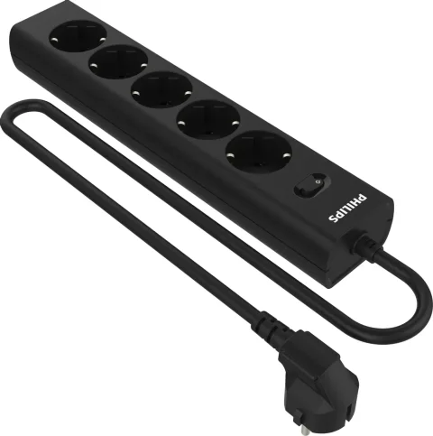 Сетевой фильтр Philips CHP2155BB/51 (3м, 5 розеток, черный)