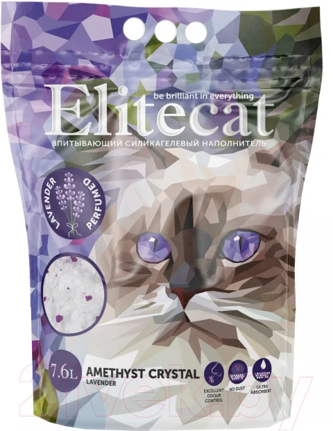 Наполнитель для туалета EliteCat Chrysolite Crystal Lavender 4894/EC (7.6л/3.42кг)