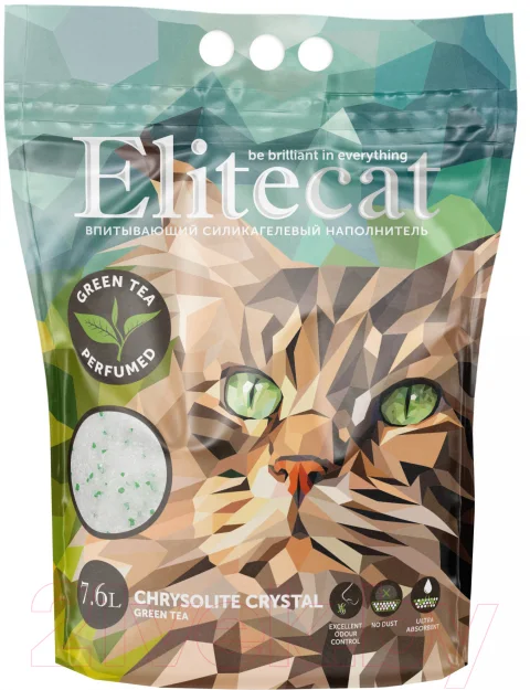Наполнитель для туалета EliteCat Chrysolite Green Tea 4893/EC (7.6л/3.42кг)