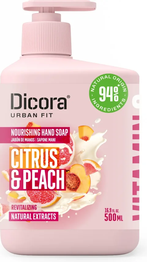 Мыло жидкое Dicora Citrus & Peach с витамином С (500мл)
