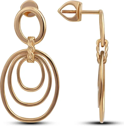 Серьги из красного золота Кристалл CM78600226773