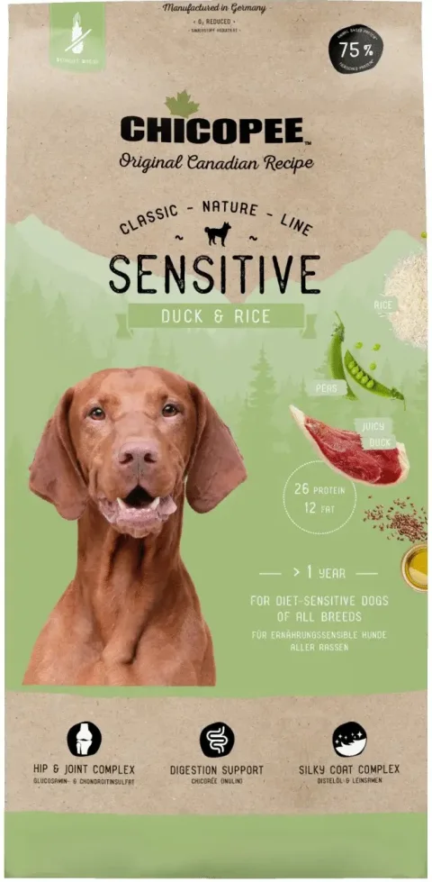Сухой корм для собак Chicopee CNL Sensitive утка с рисом (2кг)