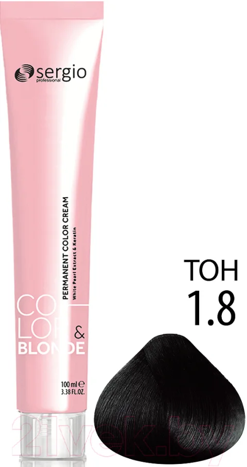 Крем-краска для волос Sergio Professional Color&Blonde 1.8 (нордический черный)