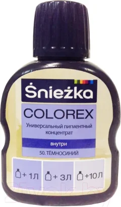 Колеровочный пигмент Sniezka Colorex 50 (100мл, темно-синий) — фото 5