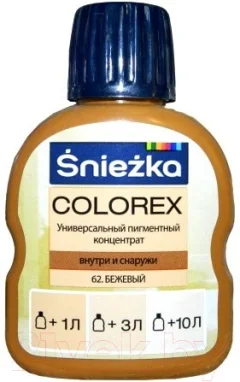 Колеровочный пигмент Sniezka Colorex 62 (100мл, бежевый) — фото 1