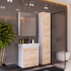 Тумба под умывальник LEMARK Combi 80 / LM03C80T (дуб кантри) — фото 7