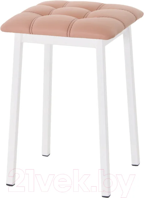 Табурет AMC Comfort 7К6.7 (кожзам коралл/белый)
