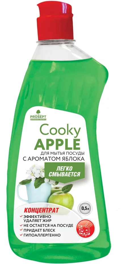 Средство для мытья посуды Prosept Гель Cooky Apple с ароматом яблока концентрат (500мл)