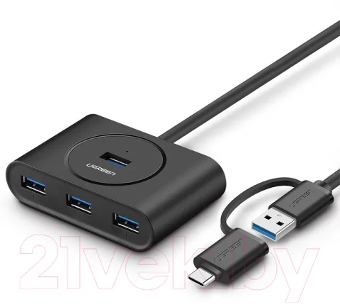 USB-хаб Ugreen CR113 / 40850 (черный)