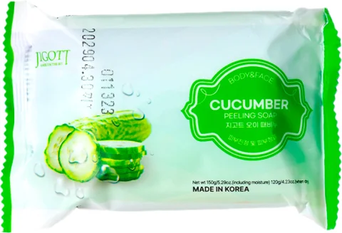 Мыло твердое Jigott Cucumber Scrub Soap с экстрактом огурца (150г)