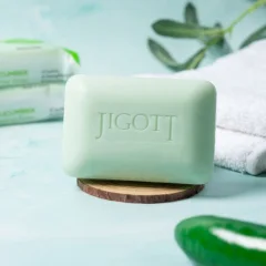 Мыло твердое Jigott Cucumber Scrub Soap с экстрактом огурца (150г) — фото 8